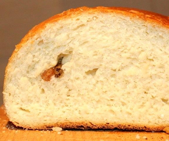 Strucla drożdżowa z rodzynkami i maślanym ciastem