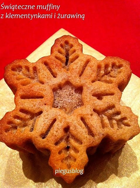 Świąteczne muffiny z klementynkami i żurawiną