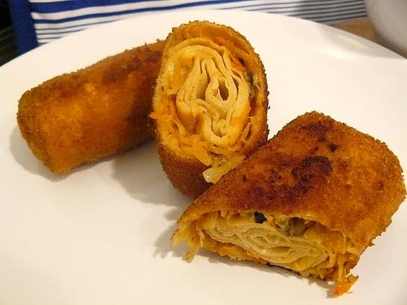 Krokiety z kapustą i grzybami