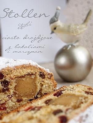 Stollen - świąteczna strucla drożdżowa z bakaliami i marcepanem
