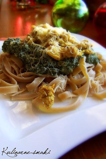 Tagliatelle ze szpinakiem i kurczakiem