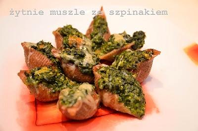 Żytnie muszle ze szpinakiem