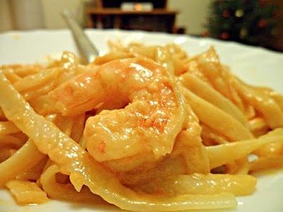 Linguine z krewetkami