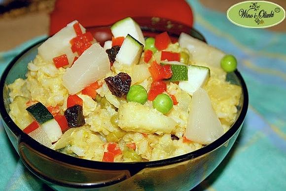 Kurczak curry na słodko z ryżem