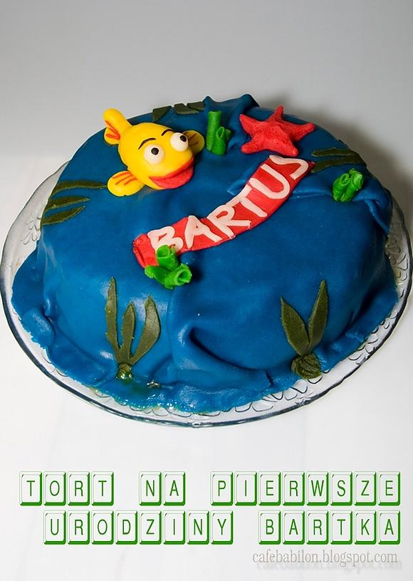Tort rybka mini mini na pierwsze urodziny dla dziecka