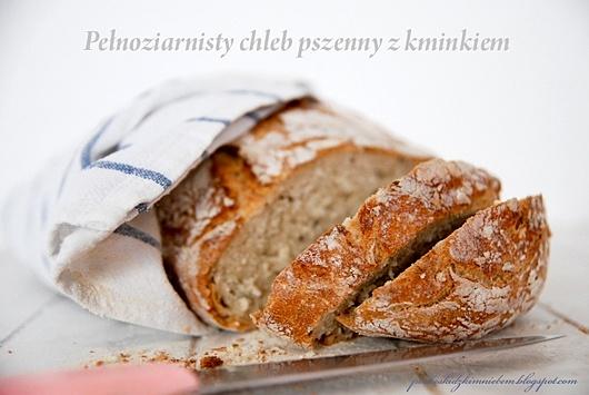 Pełnoziarnisty chleb pszenny z kminkiem bez wyrabiania
