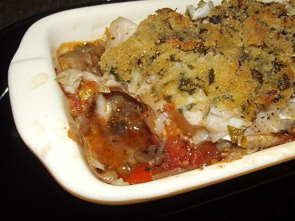 Pieczony dorsz na ratatouille