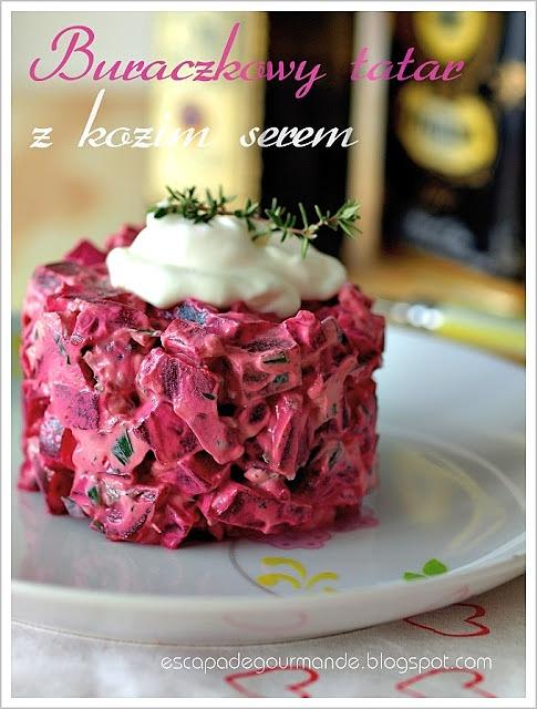 Buraczkowy tatar z kozim serkiem