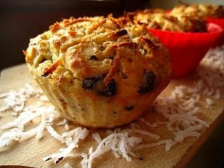 Muffinki z białej fasoli z czekoladą i wiórkami kokosowymi
