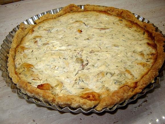 Tarta chrzanowa z pstrągiem wędzonym