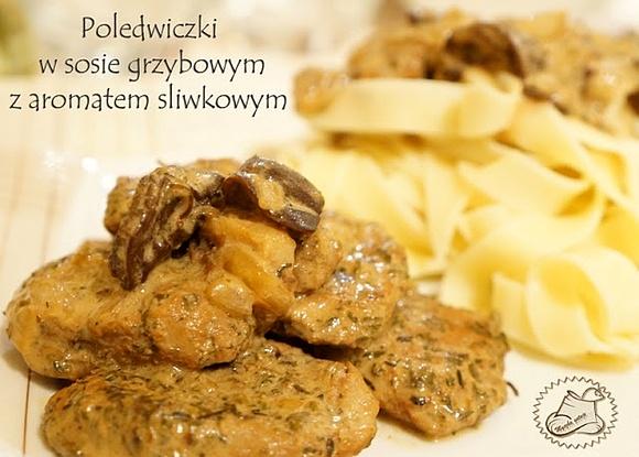 Polędwiczki w sosie grzybowym z aromatem śliwkowym