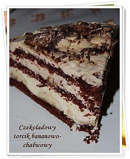 Czekoladowy torcik bananowo-chałwowy