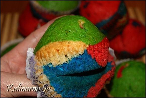Tęczowe muffinki