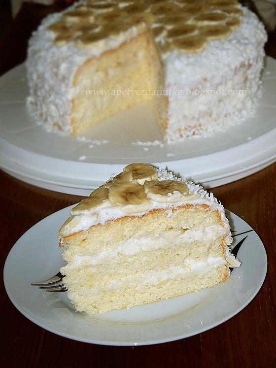 Przepis na tort z bananami i kremem z serków homogenizowanych