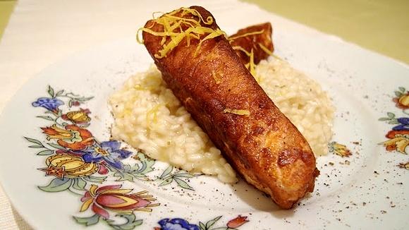 Cynamonowy łosoś na cytrynowym risotto