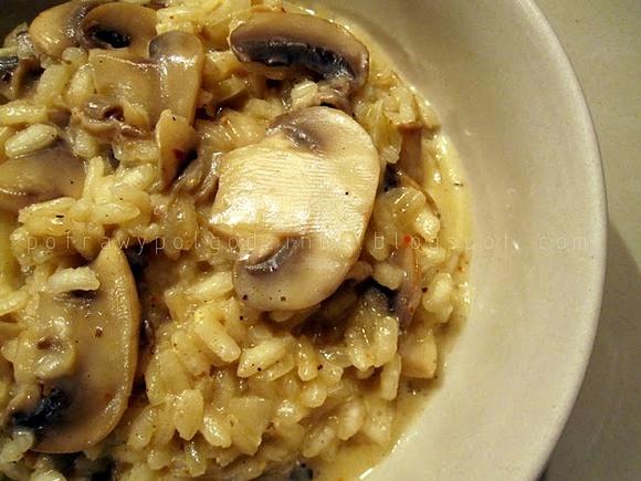 Risotto z pieczarkami w śmietanie