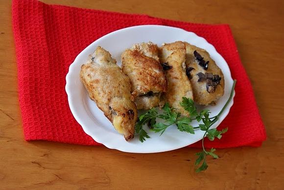 Roladki z indyka z serem i pieczarkami