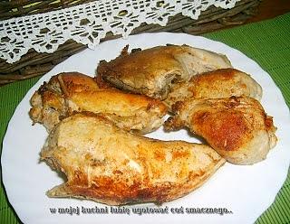 Kurczak z rosołu na patelni przysmażony