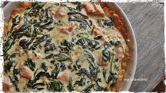 Quiche ze szpinakiem i łososiem