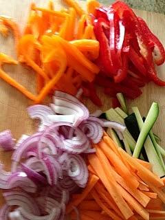 Stir fry z szynką wieprzową i sosem z papryczek chilli