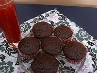 Muffinki czekoladowe z sokiem jabłkowo-malinowym