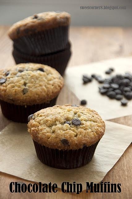 Chocolate chip muffins - muffinki z czekoladowymi kroplami