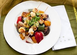Kurczak z octem balsamicznym i warzywami na grill