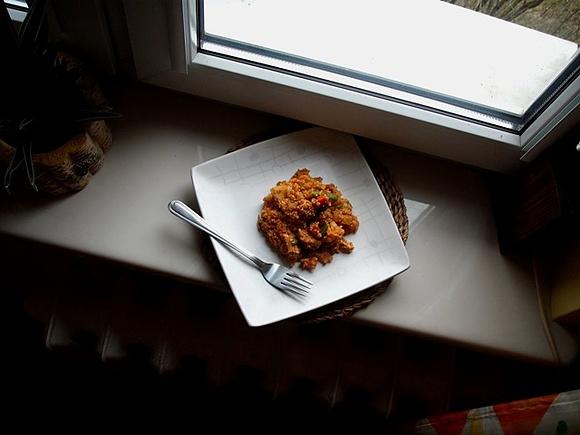Kurczak z kuskusem, marchewką i zieloną fasolką