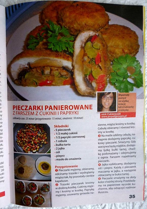 Pieczarki panierowane z cukinią i papryką
