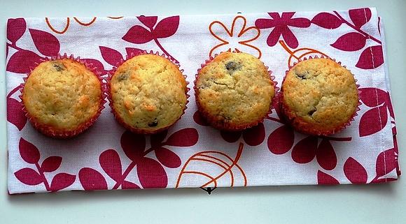 Muffinki jogurtowe z płatkami kokosowymi i suszoną żurawiną