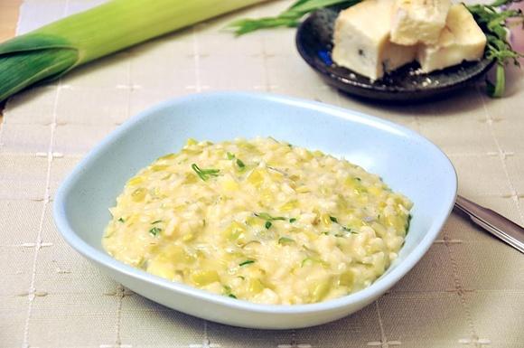Risotto z porem i gorgonzolą