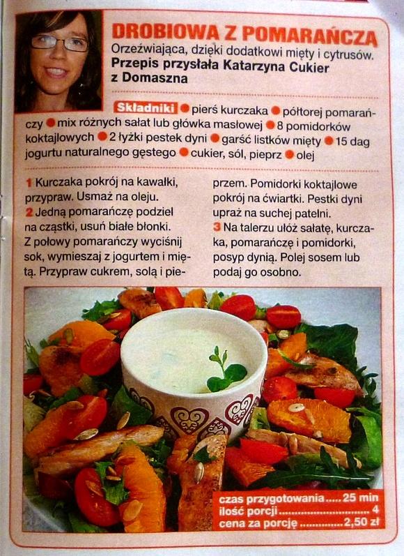 Sałatka z kurczakiem i pomarańczą