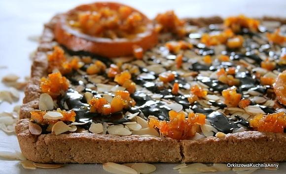 Mazurek pomarańczowy na kruchym spodzie
