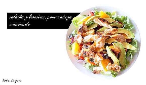 Sałatka z łososiem, pomarańczą i avocado
