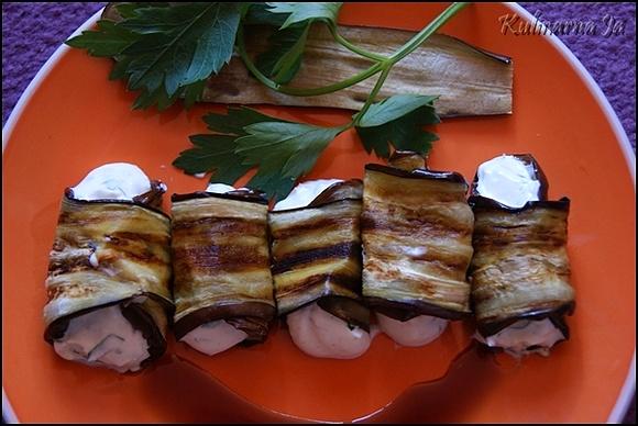 Roladki z grillowanego bakłażana i ricotty