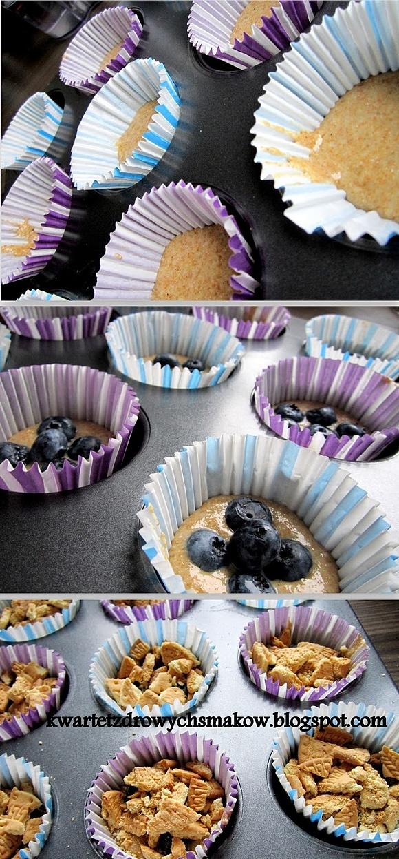 Orkiszowe muffinki z borówkami