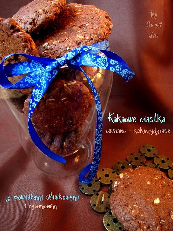 Ciasteczka owsiano-kukurydziane z marmoladą śliwkową
