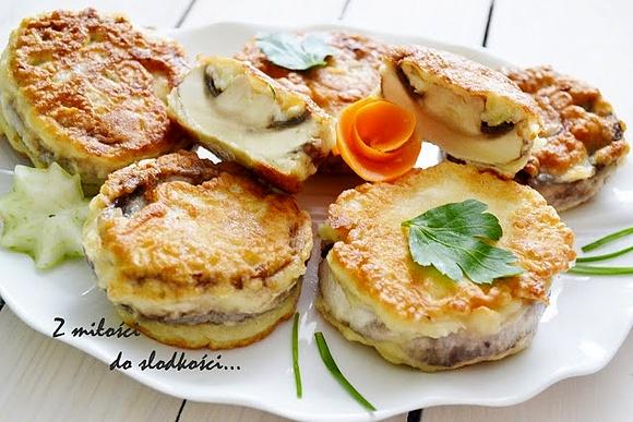 Pieczarki w cieście cebulowym
