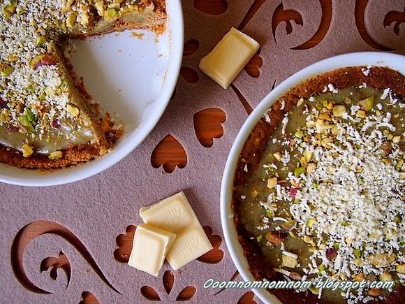 Tarta pistacjowa z białą czekoladą