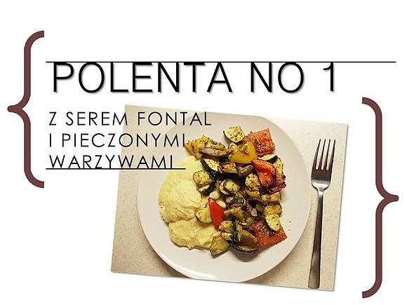Polenta z pieczonymi warzywami, pesto i serem fontal