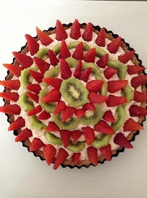 Orkiszowa tarta truskawkowa bez tłuszczu