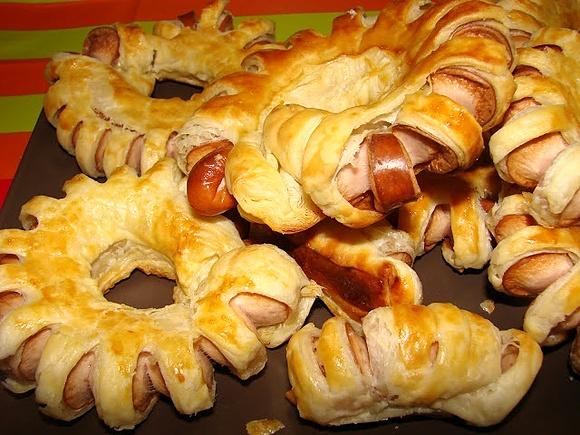 Parówkowe kwiatuszki wianuszki