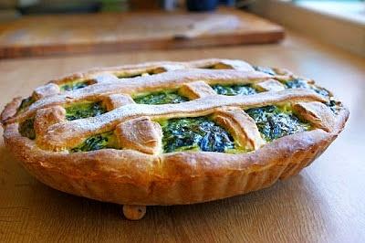 Tarta ze szpinakiem na razowym cieście