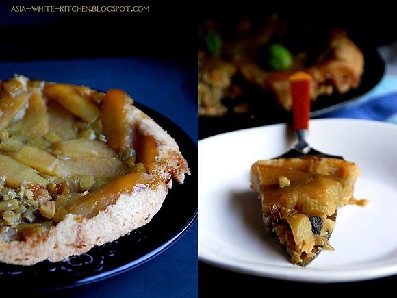 Tarta Tatin z rabarbarem i bazylią