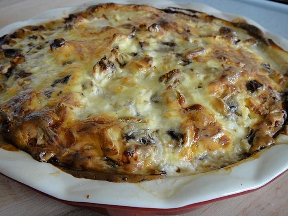 Tarta z kurczakiem i pieczarkami
