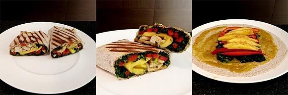 Tortilla z pesto, mango i bazylią