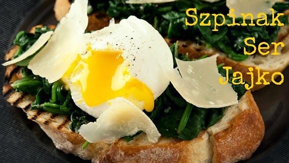 Crostini ze szpinakiem serem i jajkiem