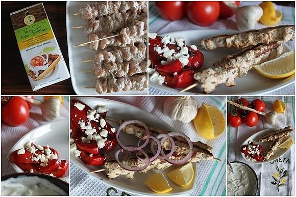 Souvlaki greckie szaszłyki na szybko z kurczakiem i fetą