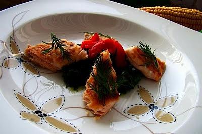 Łosoś na szpinaku