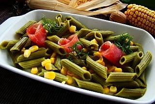 Zielony makaron z carpaccio Zimbo